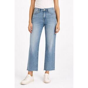 DL1961 Women’s Size 30 Light Wash Straight Jeans Raw Hem Denim Sustain Cotton